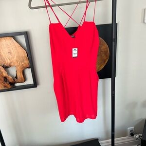 Express Red Strappy Dress